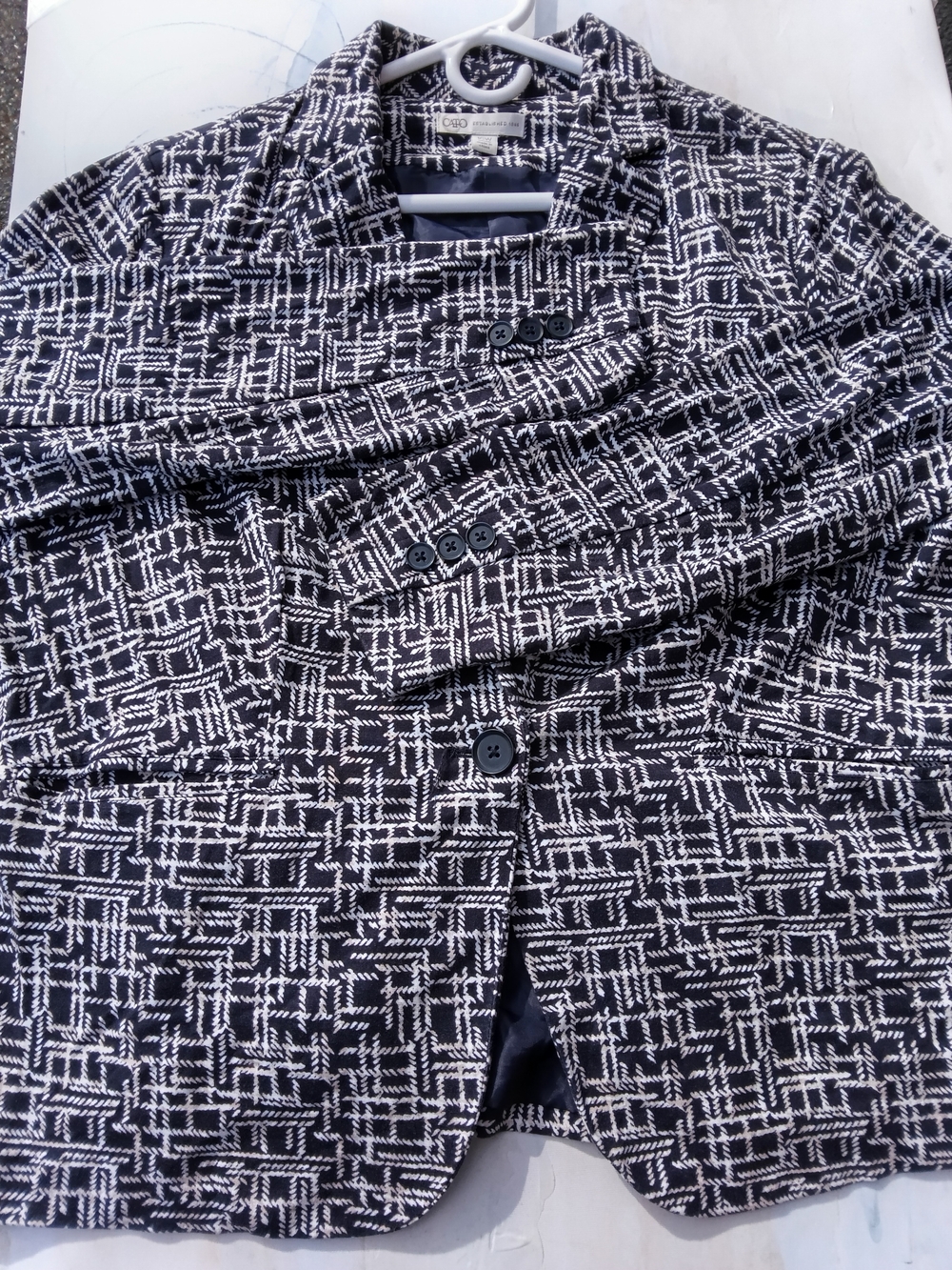 Cato Navy and White Patterned Jacket, By Cato